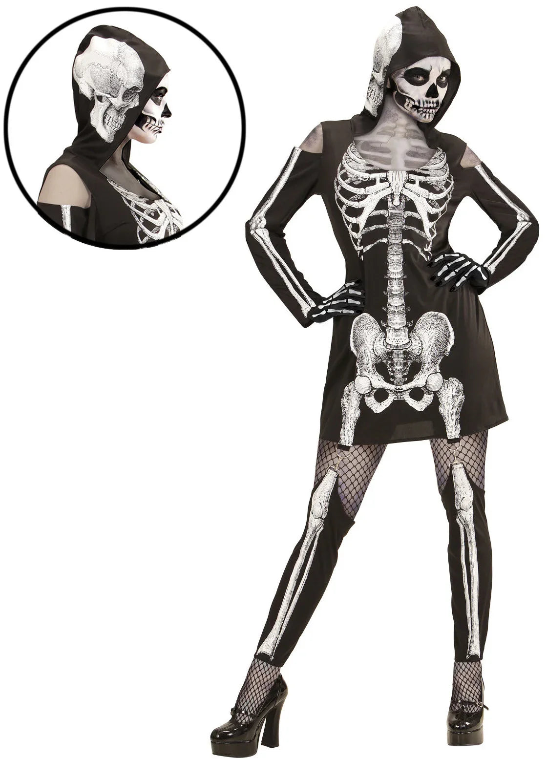Disfraz de Esqueleto Manga Larga para Mujer Esqueletos Widmann