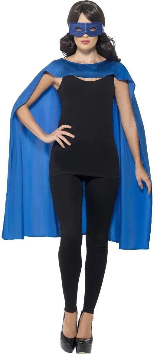 Capa Azul con antifaz Unisex Capas Smiffys