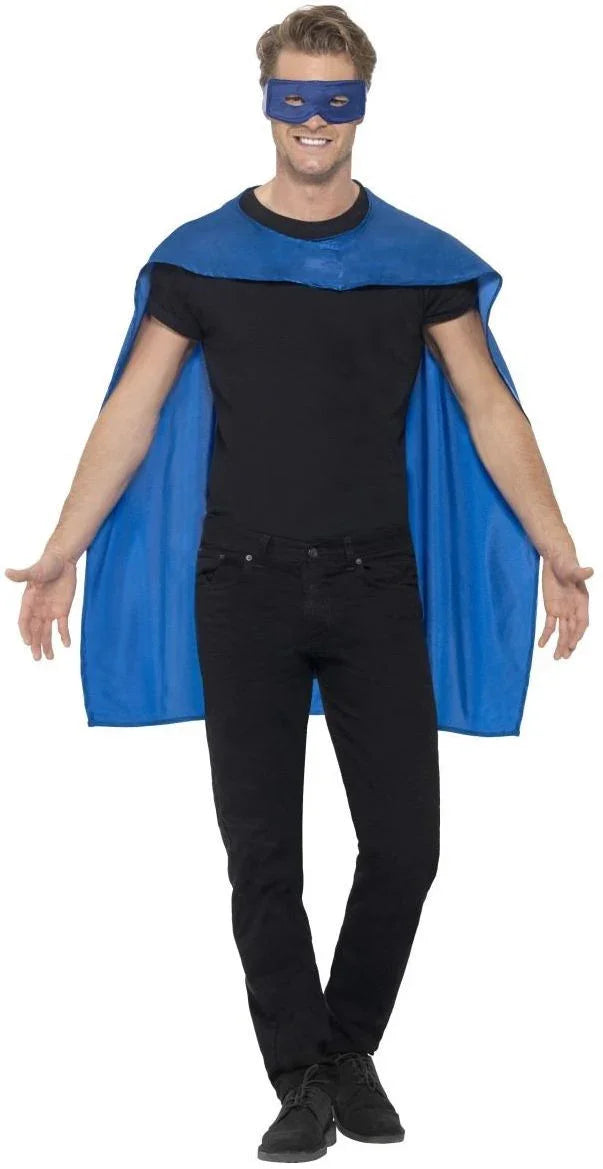 Capa Azul con antifaz Unisex Capas Smiffys