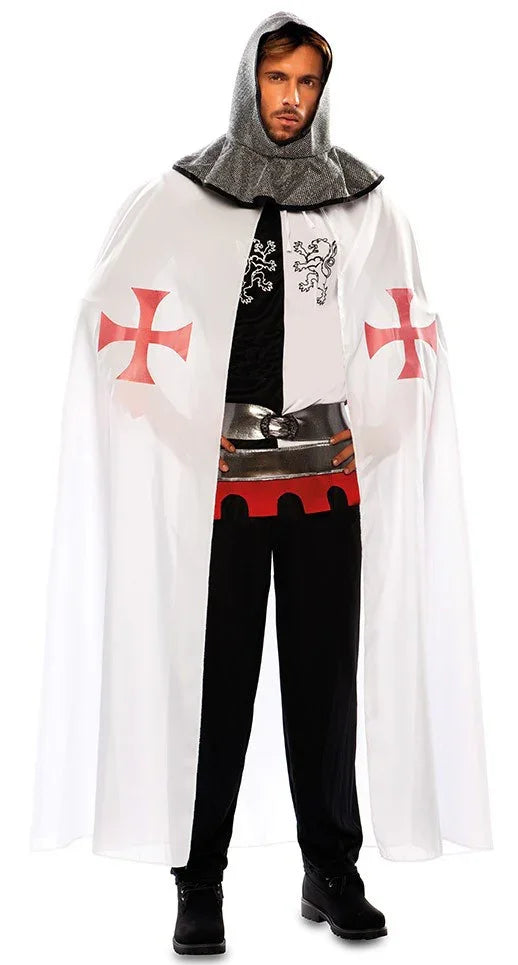 Capa Medieval Blanca de Caballero Templario Complementos Medievales EuroCarnavales