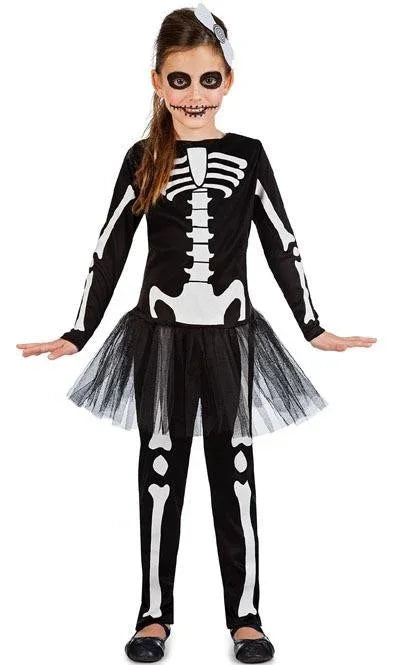 Disfraz de Esqueleto con Tutú para Niña Esqueletos Kimokawaii