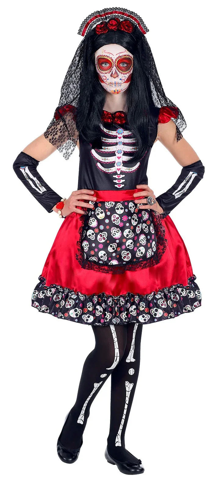Disfraz de Catrina Muerte Mexicana para Niña Catrina Widmann