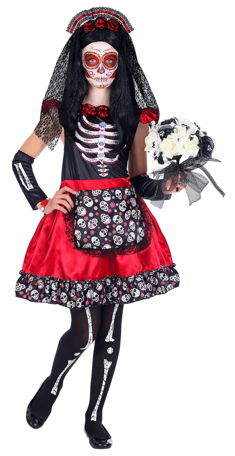 Disfraz de Catrina Muerte Mexicana para Niña Catrina Widmann