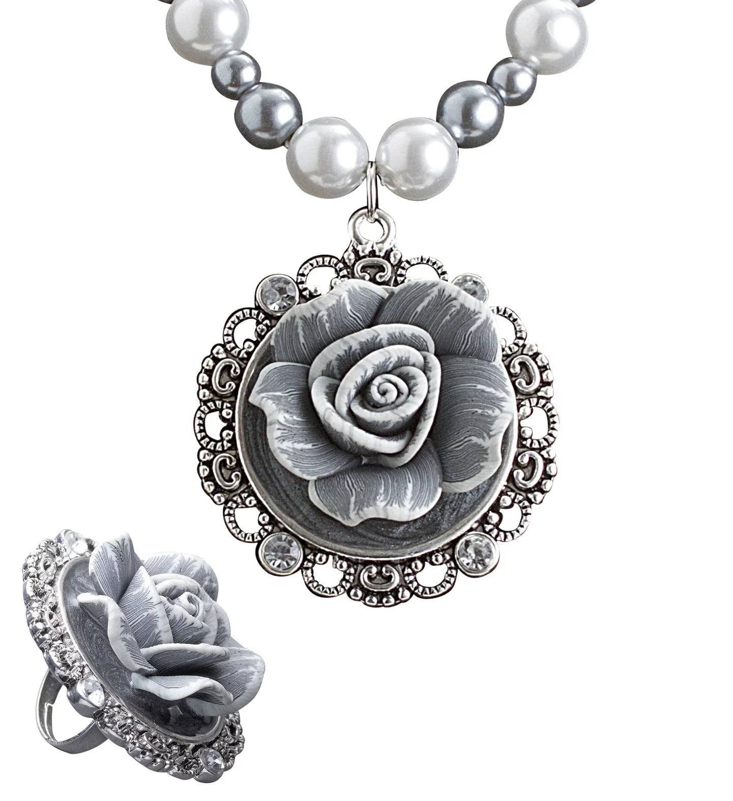 Collar de Perlas con Colgante y Anillo Barroco COMPLEMENTOS Widmann