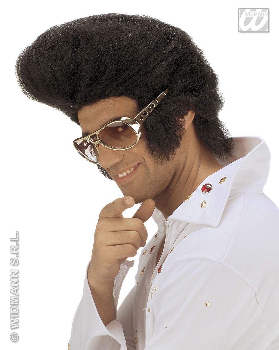 Peluca de Elvis Presley Morena con Patillas COMPLEMENTOS Widmann