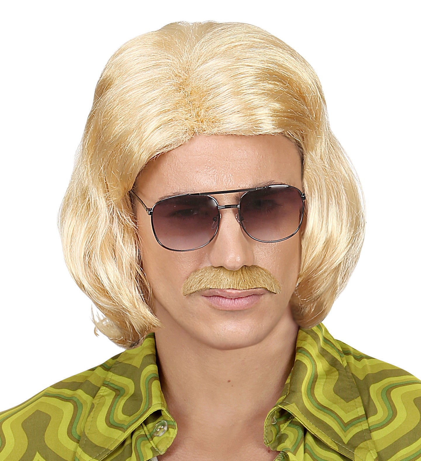 Peluca Rubia Años 70 con Bigote Pelucas Rubias Widmann