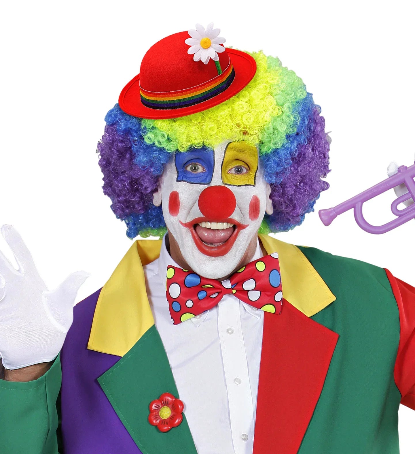 Mini Bombín de Payaso Rojo con Flor Complementos Payasos Widmann