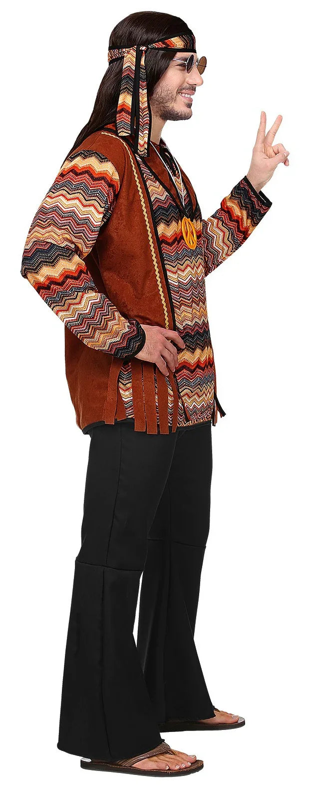 Disfraz de Hippie Pacifista con Chaleco para Hombre Hippies Widmann