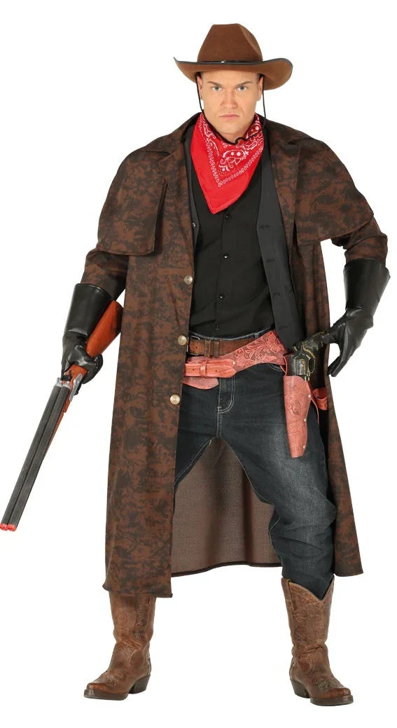 Disfraz de Cowboy con Abrigo Largo para Hombre Vaquero Guirca