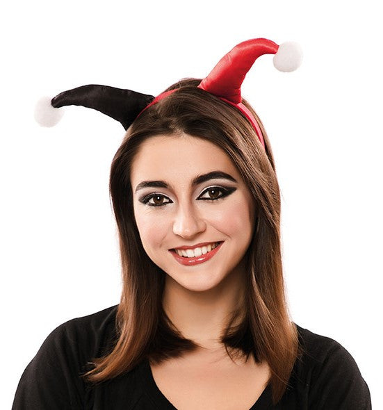 Diadema de Harley Villana Roja y Negra Harley Quinn EuroCarnavales