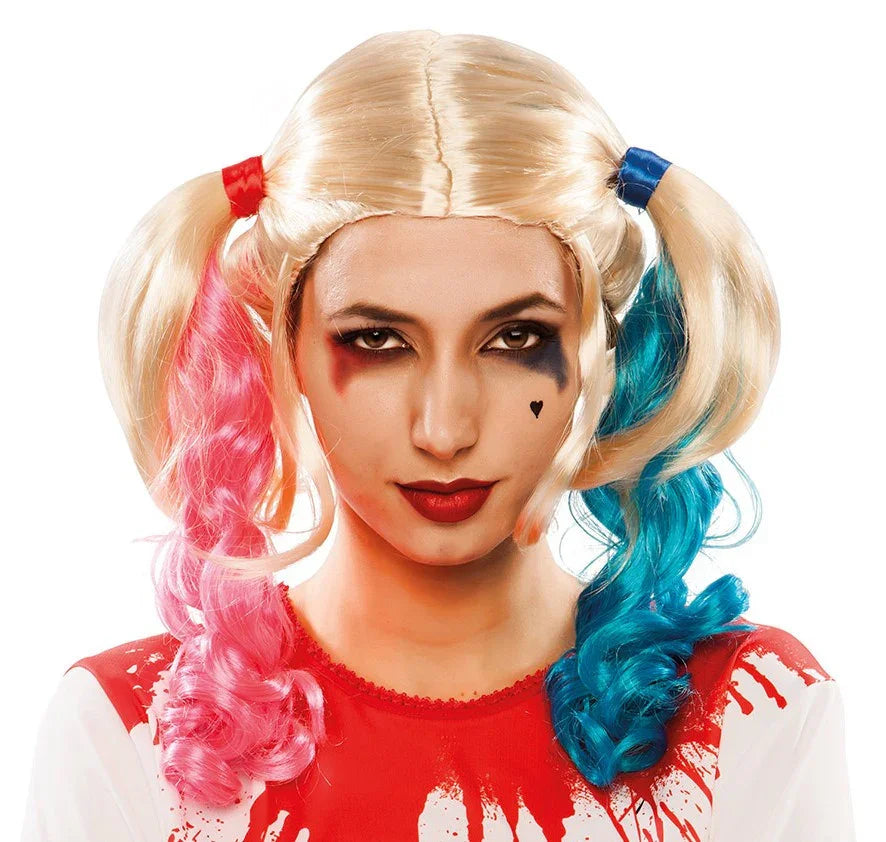 Peluca de Harley Rubia con Coletas Harley Quinn EuroCarnavales