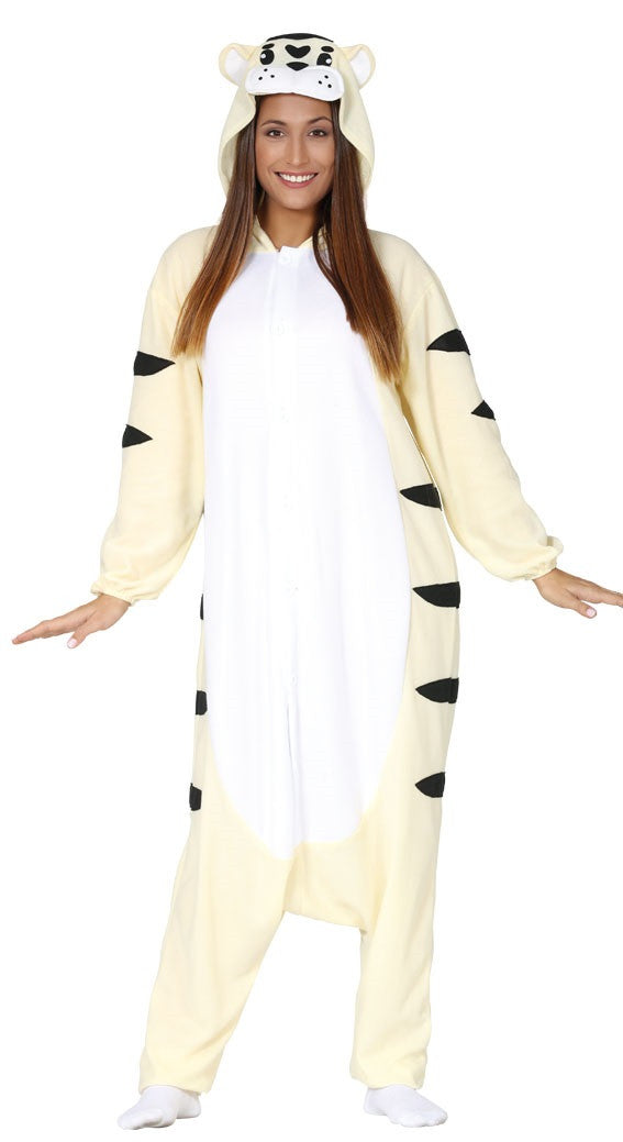 Disfraz de Tigre Blanco Pijama para Adulto Tigre Guirca