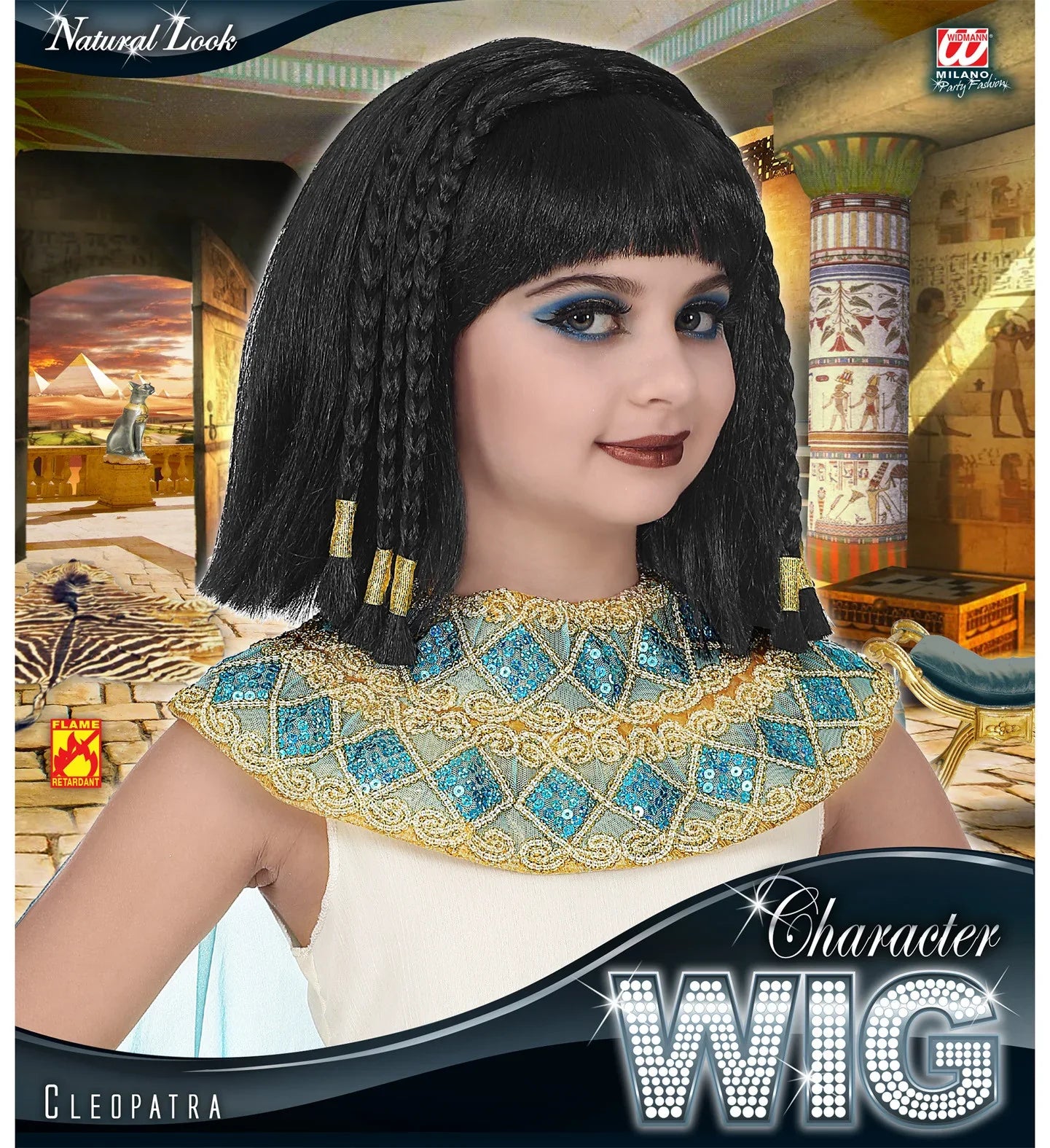 Peluca de Faraona Egipcia Morena Infantil Complementos Egipcios Widmann