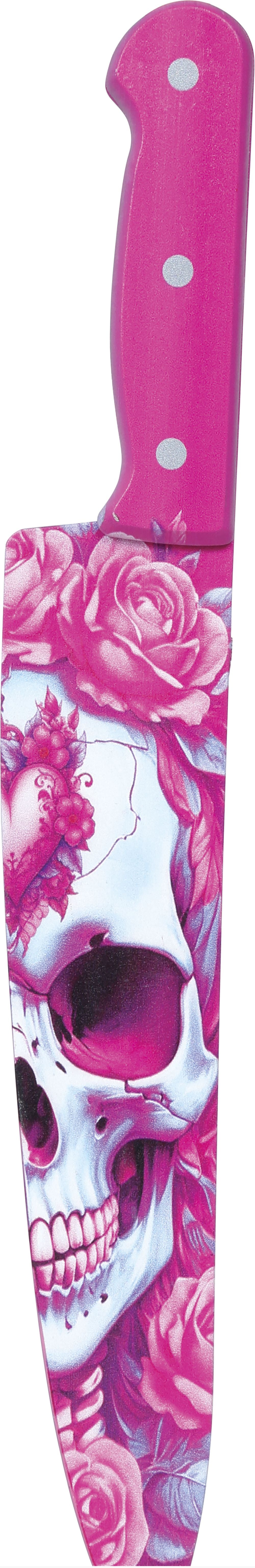 Cuchillo de Calavera Rosa de 37cm