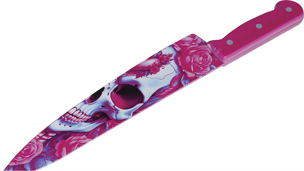 Cuchillo de Calavera Rosa de 37cm