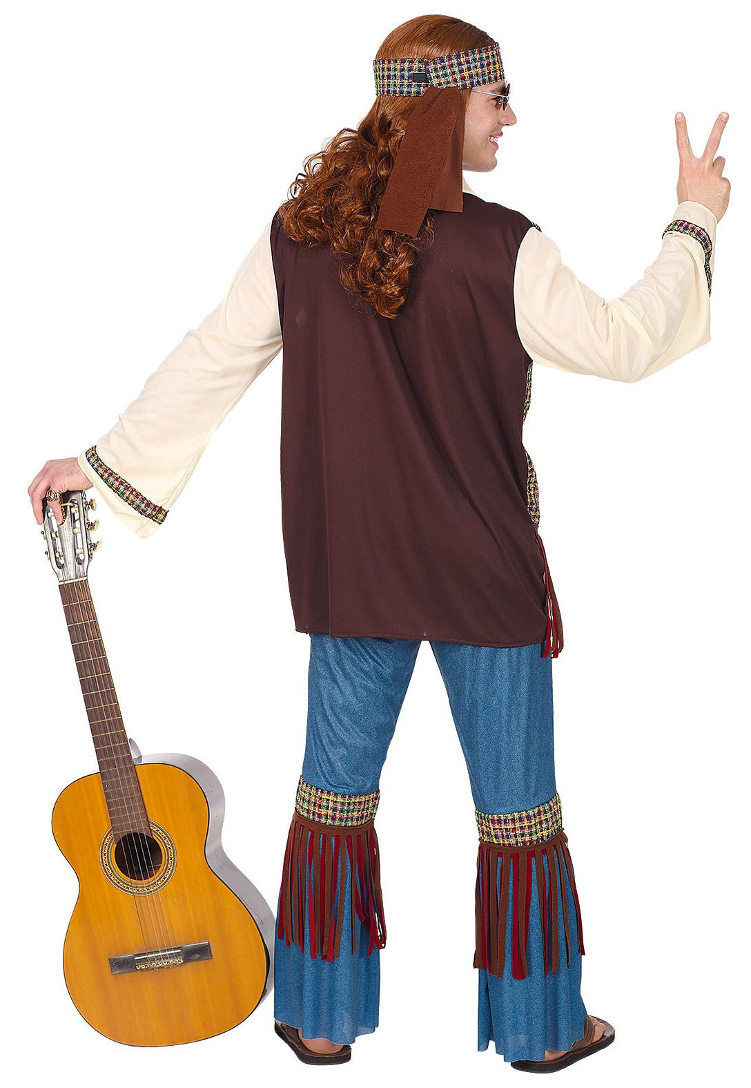 Disfraz de Hippie Años 60 con Chaleco para Hombre Hippies Widmann