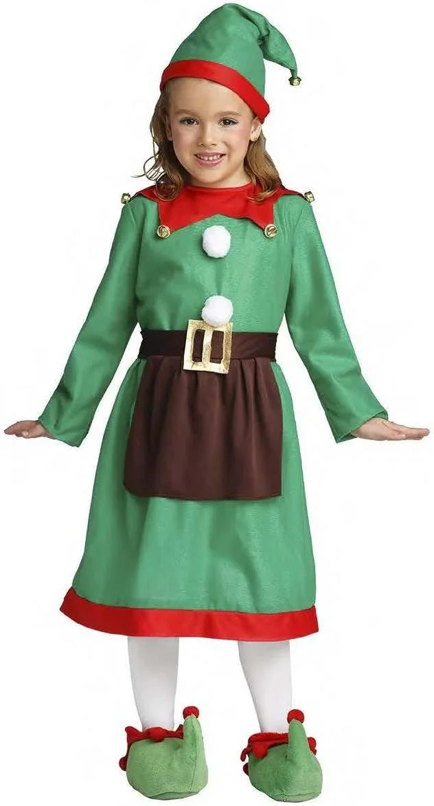Disfraz de Duende Navideño para Niña Elfos Navideños Kimokawaii