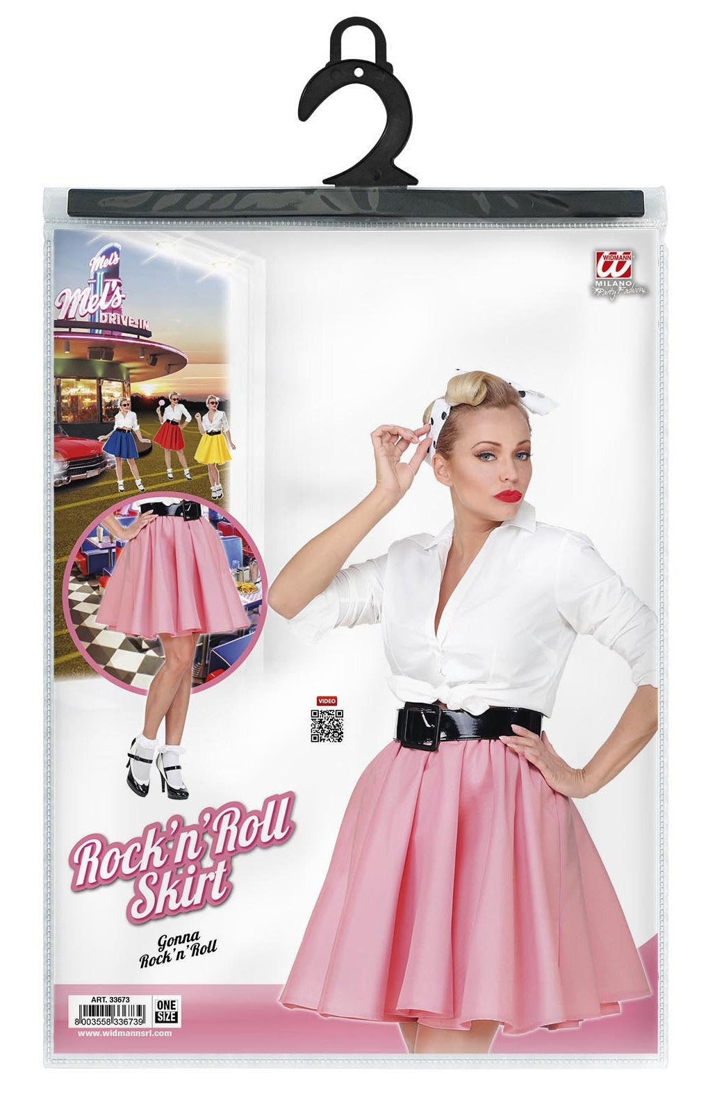 Falda Grease Rosa Estilo Pin Up Complementos Grease Años 40 - 50 Widmann
