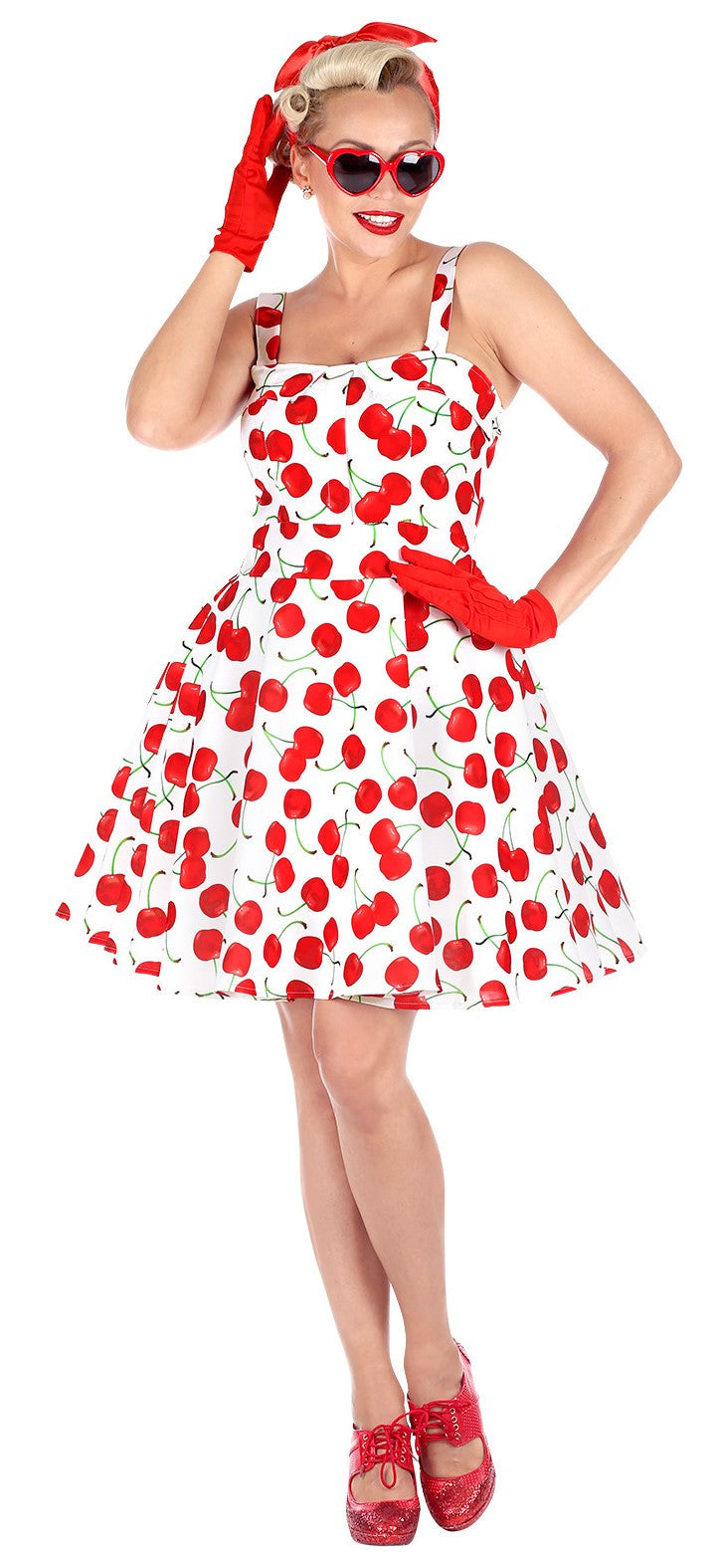 Disfraz Pin Up Años 50 con Cerezas para Mujer Grease y Años 40 - 50 Widmann