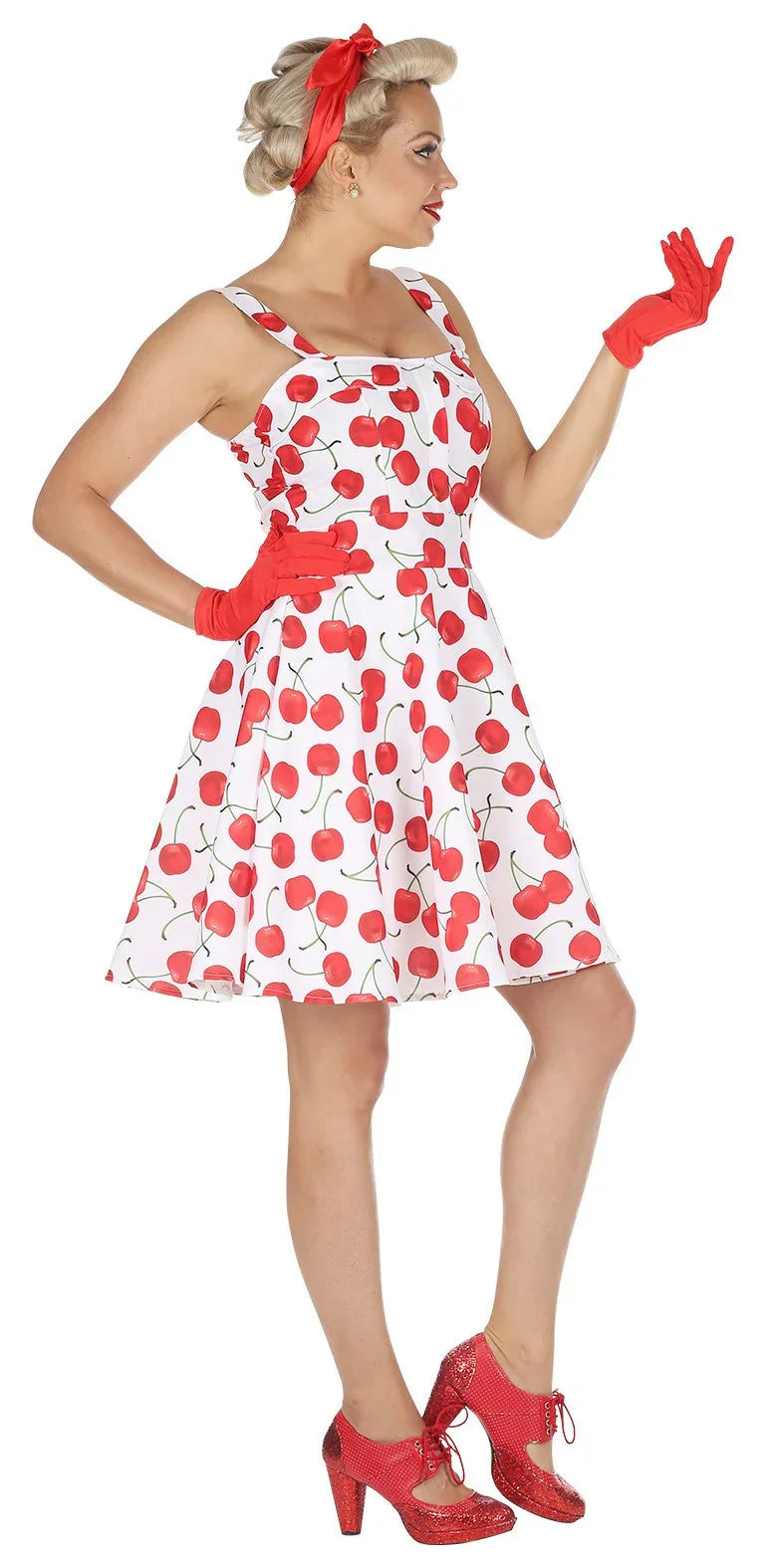 Disfraz Pin Up Años 50 con Cerezas para Mujer Grease y Años 40 - 50 Widmann