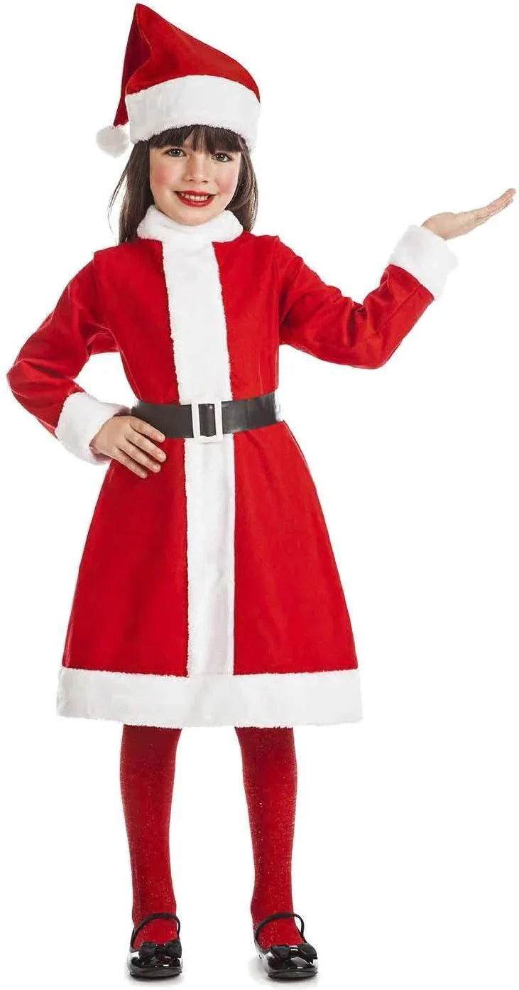 Disfraz De Mamá Noel Para Niña Smiffy's - Talla 7-9 Años, Incluye Vestido Y Gorro Rojos