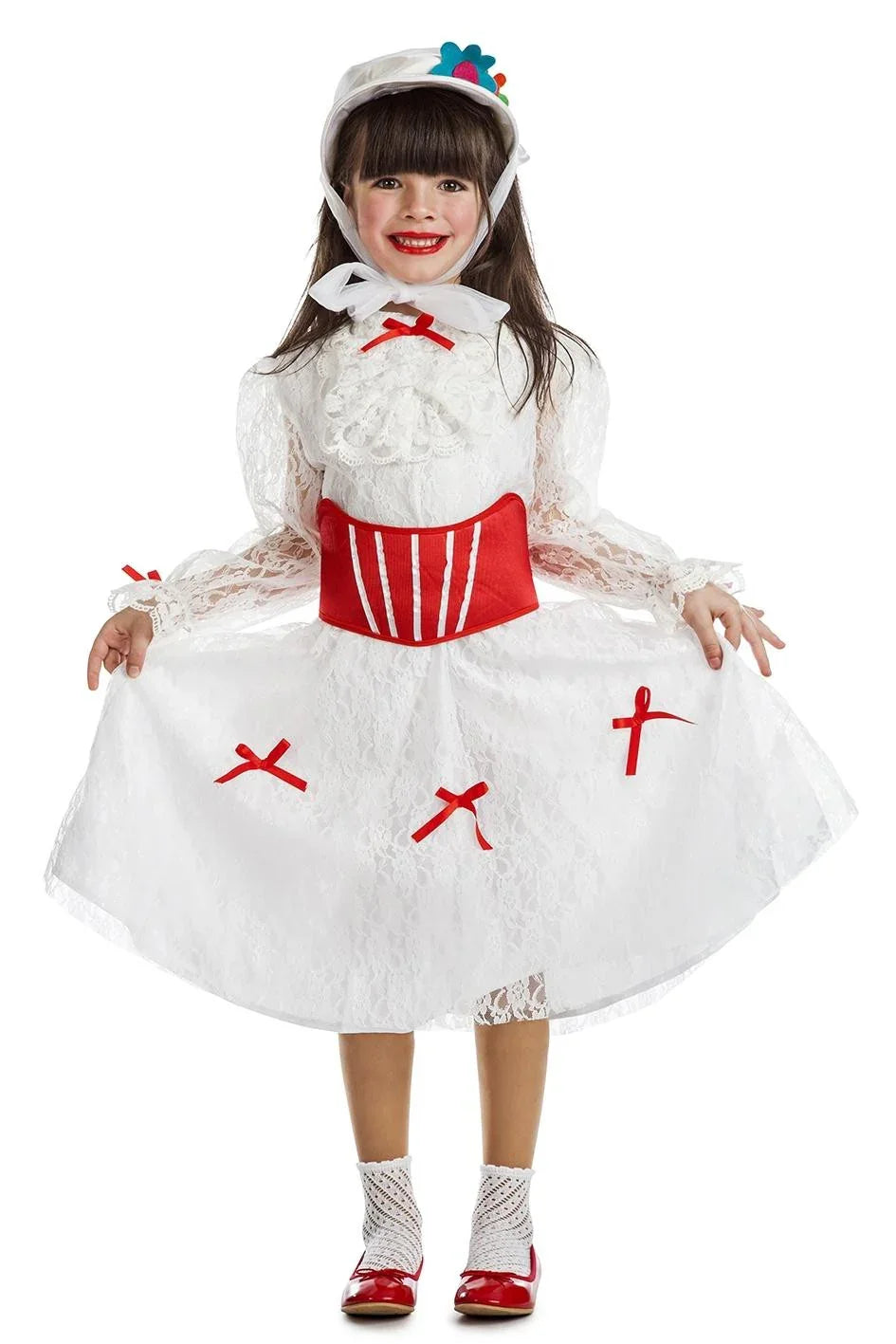 Disfraz de Mary Poppins con Sombrero para Niña Mary Poppins Kimokawaii