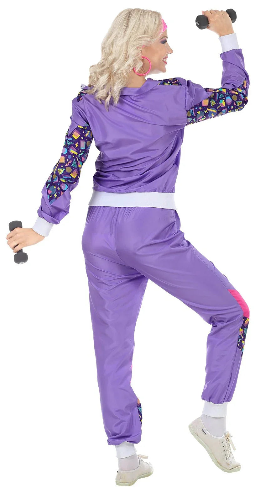 Disfraz Chándal de Táctel Morado Años 80 para Adulto Años 60, 70 y 80 Widmann