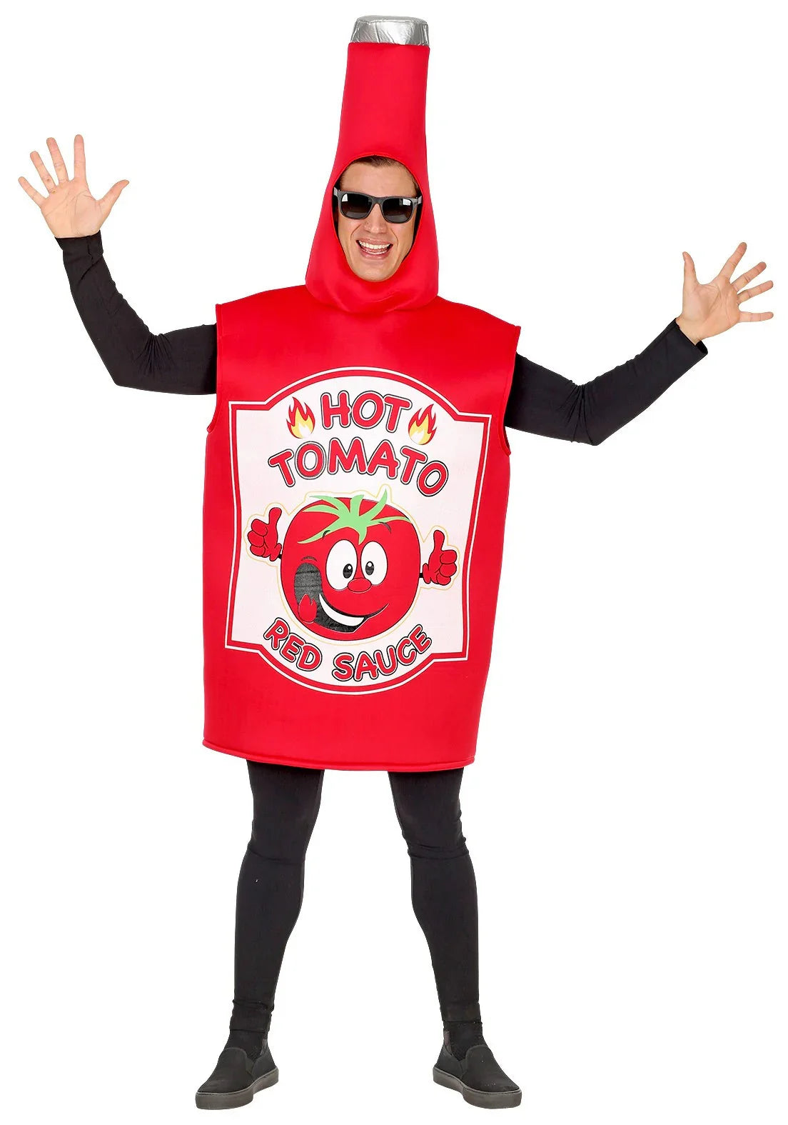 Disfraz de Bote de Ketchup Picante para Adulto Comida, Bebida y Fruta Widmann