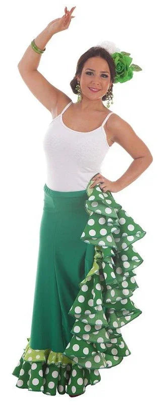 Falda Flamenca Verde para Mujer Sevillanas Llopis