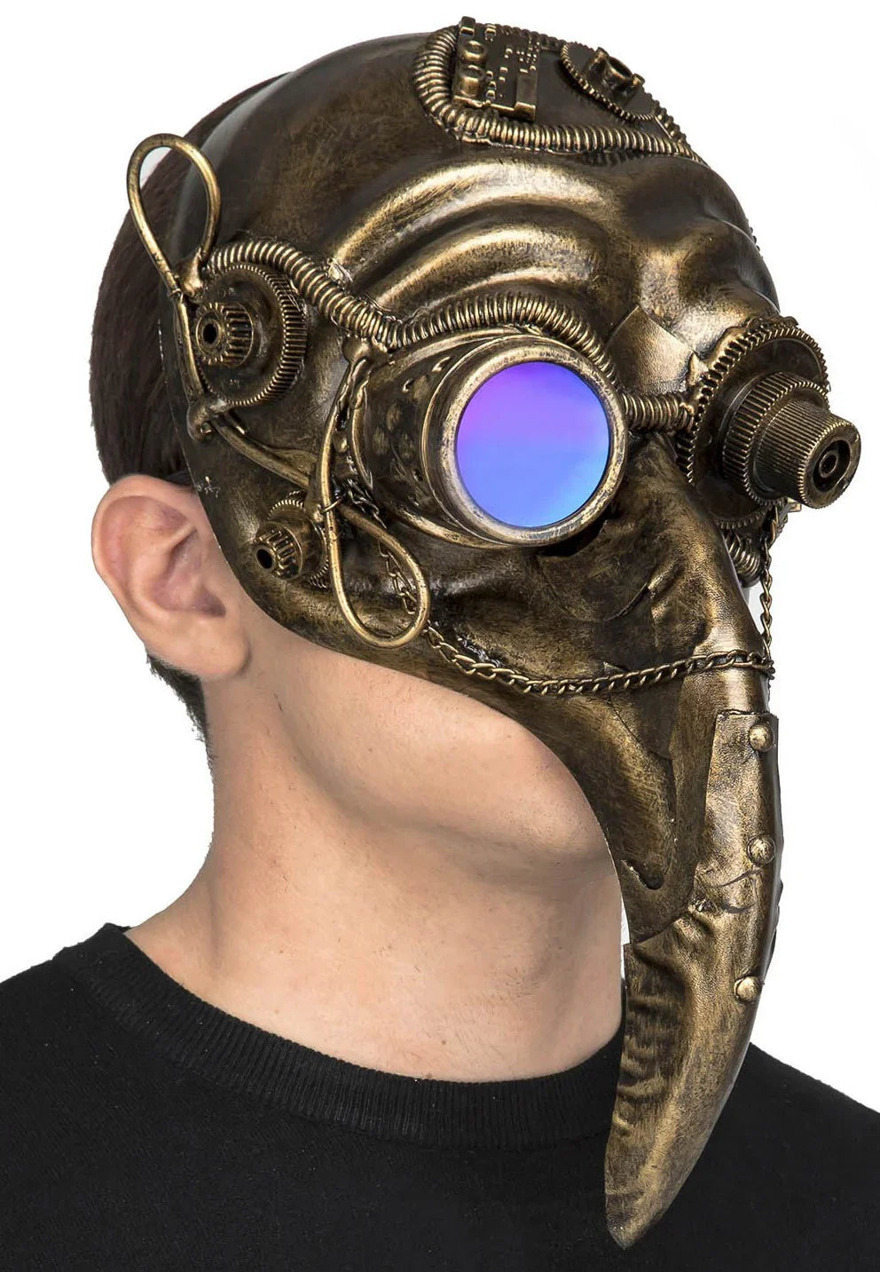 Máscara Veneciana Steampunk Dorada Steampunk Viving