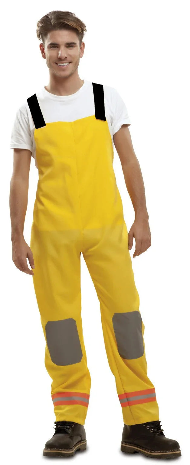 Disfraz de Bombero Amarillo BRIF con Peto para Hombre Bomberos Viving