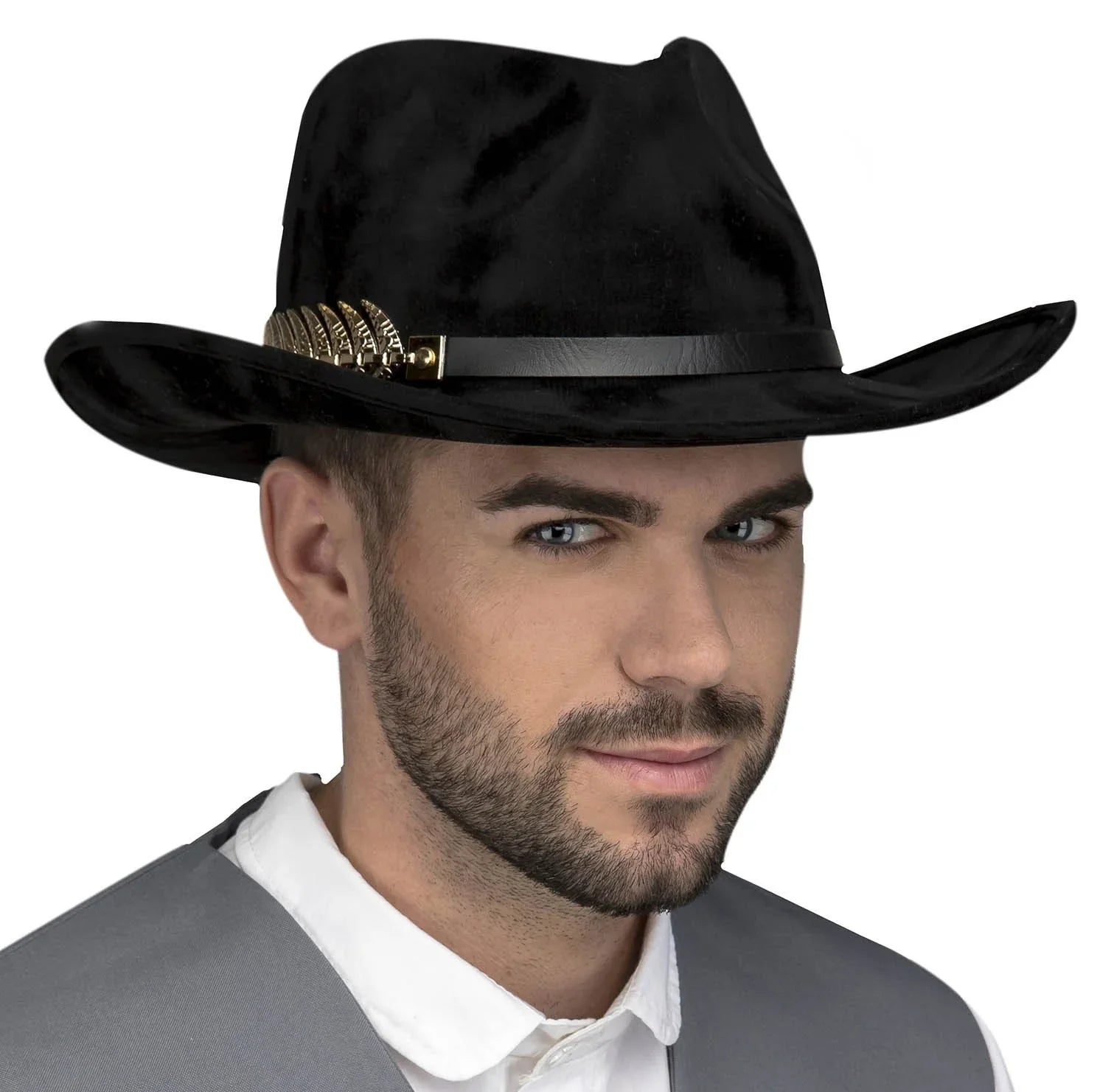 Sombrero Vaquero Negro Elegante para Adulto Complementos Vaqueros Viving