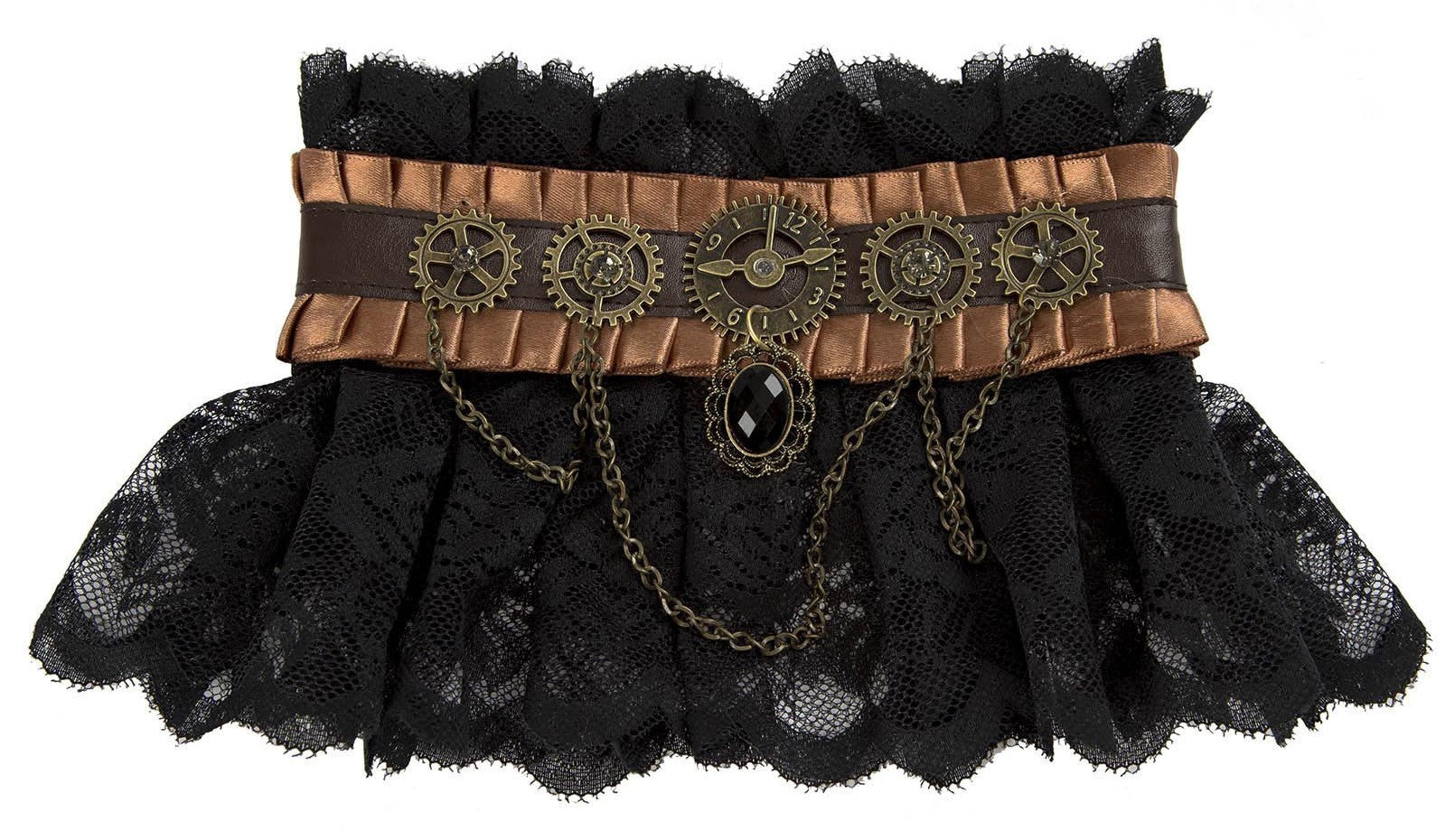 Gargantilla Steampunk con Encaje y Engranajes Steampunk Viving