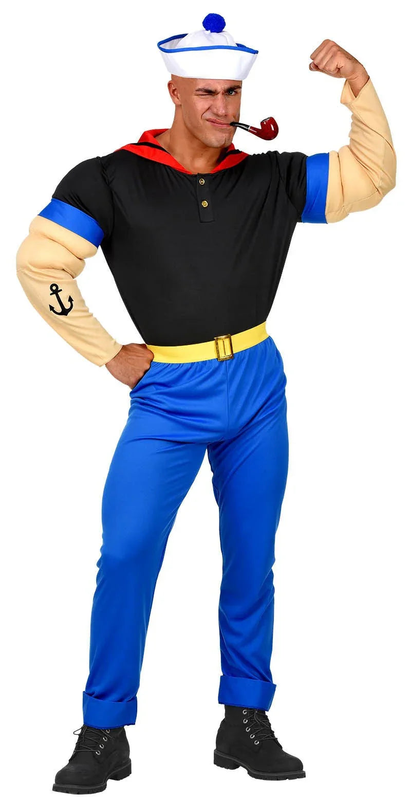 Disfraz de Popeye el Marino Musculoso para Hombre Cuentos y Dibujos Animados Widmann