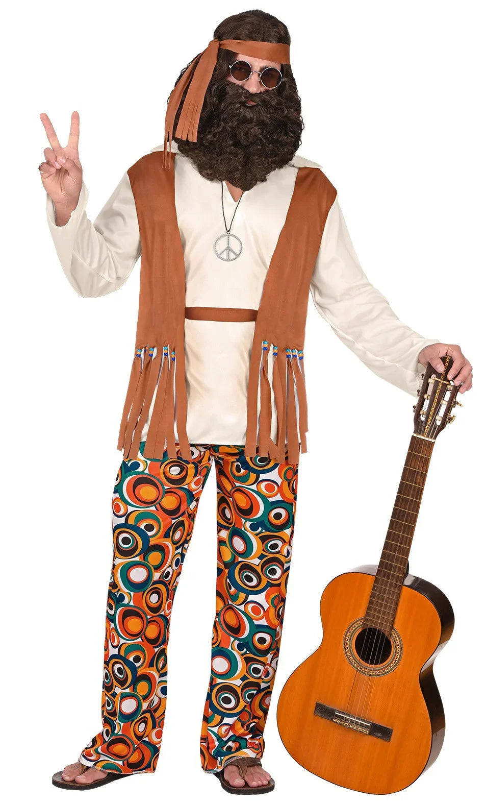 Disfraz de Hippie Pacifista Años 60 para Hombre Hippies Widmann