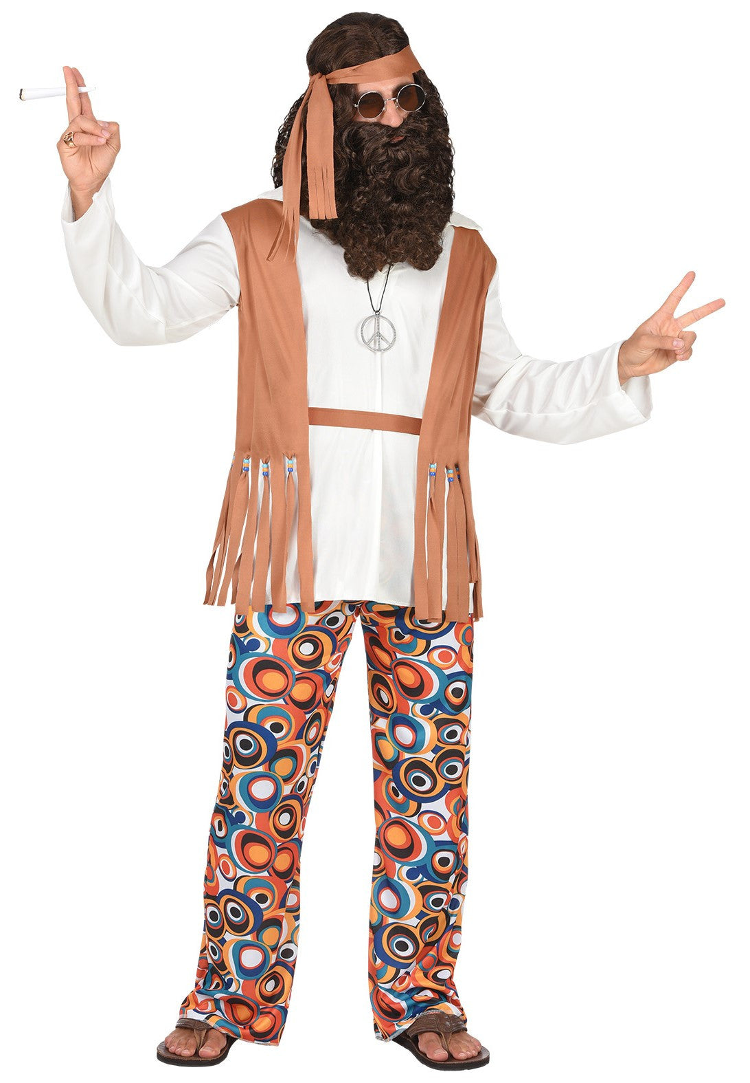 Disfraz de Hippie Pacifista Años 60 para Hombre Hippies Widmann