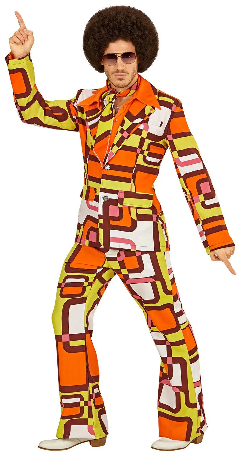 Traje Disco Años 70 Multicolor para Hombre Disco Widmann