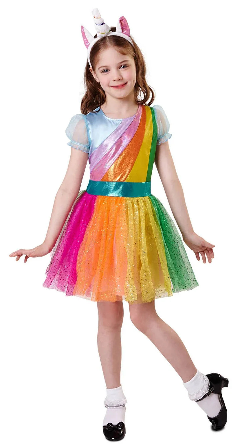 Disfraz de Unicornio con Tutú Arcoiris para Niña Unicornio Viving