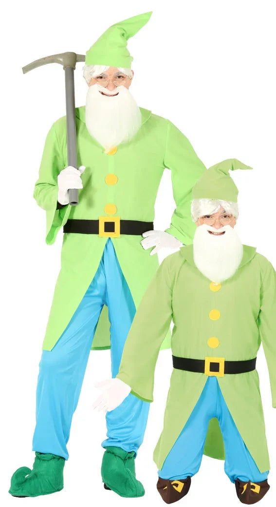 Disfraz de Enanito Verde Paticorto para Adulto Dibujos Animados y Cuentos Guirca