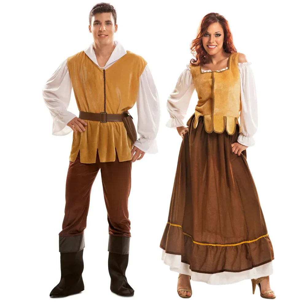 Disfraces en Pareja de Mesoneros Medievales con Chaleco Medievales Disfraces Simon