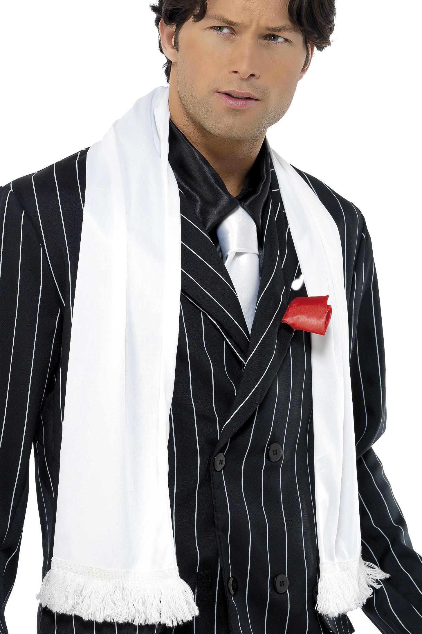 Bufanda Blanca de Gangster Años 20 Complementos Charlestón y Gangster Smiffys