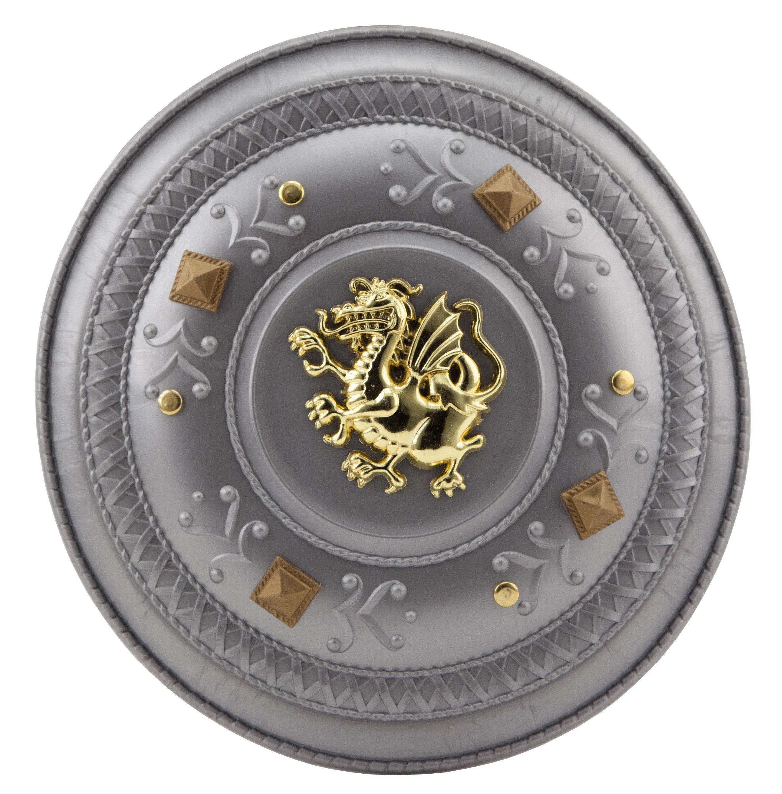 Escudo Medieval con Dragón Dorado Infantil Complementos Medievales Fycar Complementos