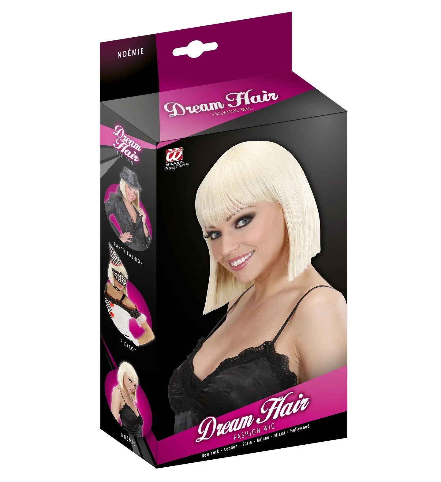 Peluca Rubia Lisa con Flequillo y Media Melena COMPLEMENTOS Widmann