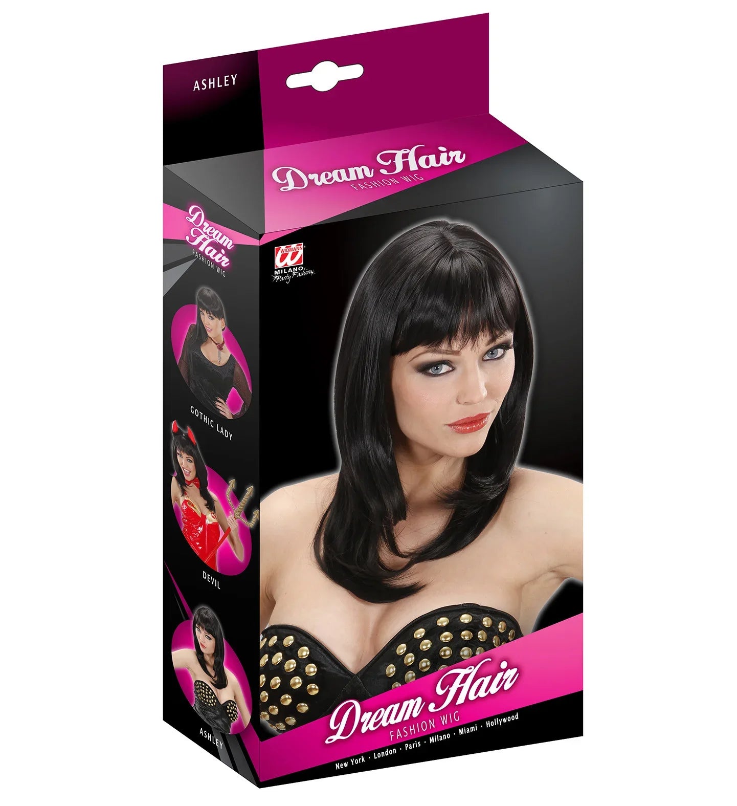 Peluca Morena Lisa con Flequillo COMPLEMENTOS Widmann