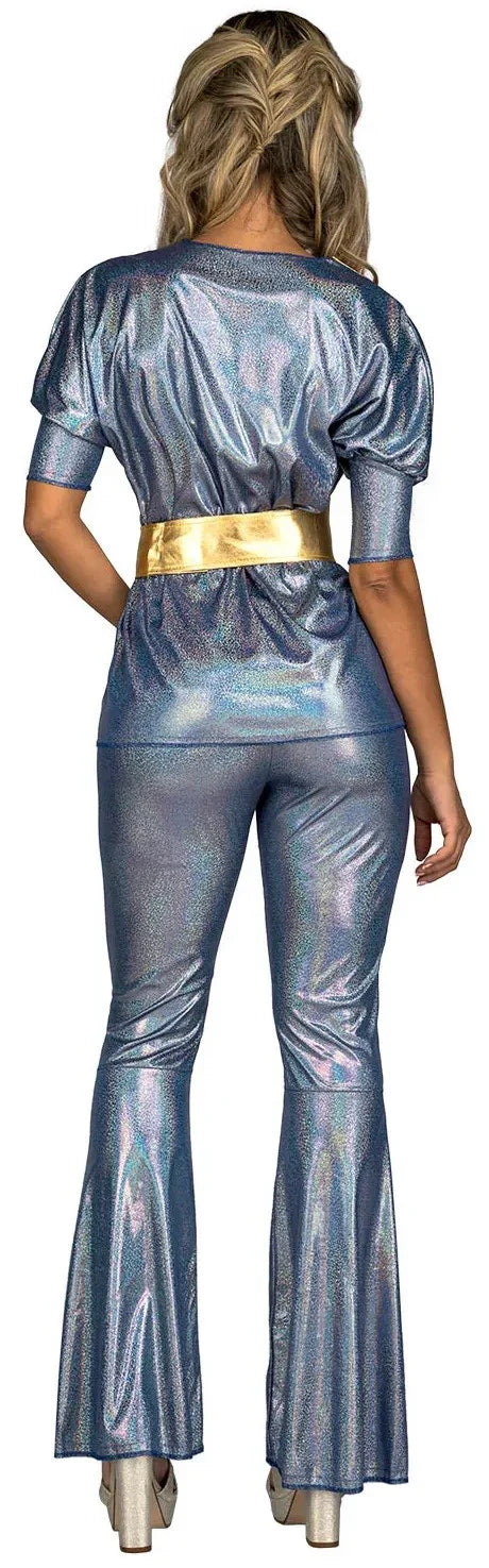 Disfraz de Chica Disco Plateada para Mujer Disco Viving