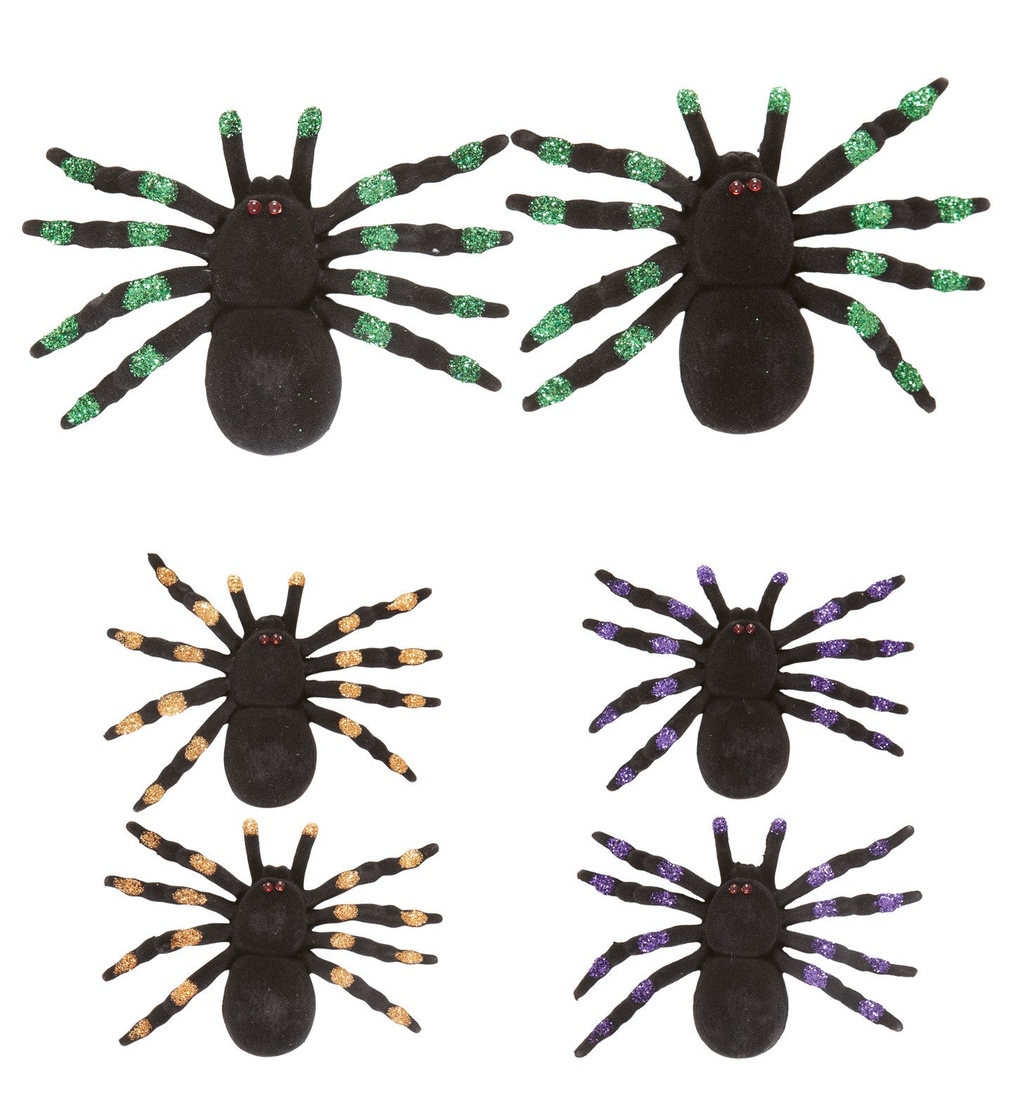 Arañas con brillos en colores Halloween Widmann