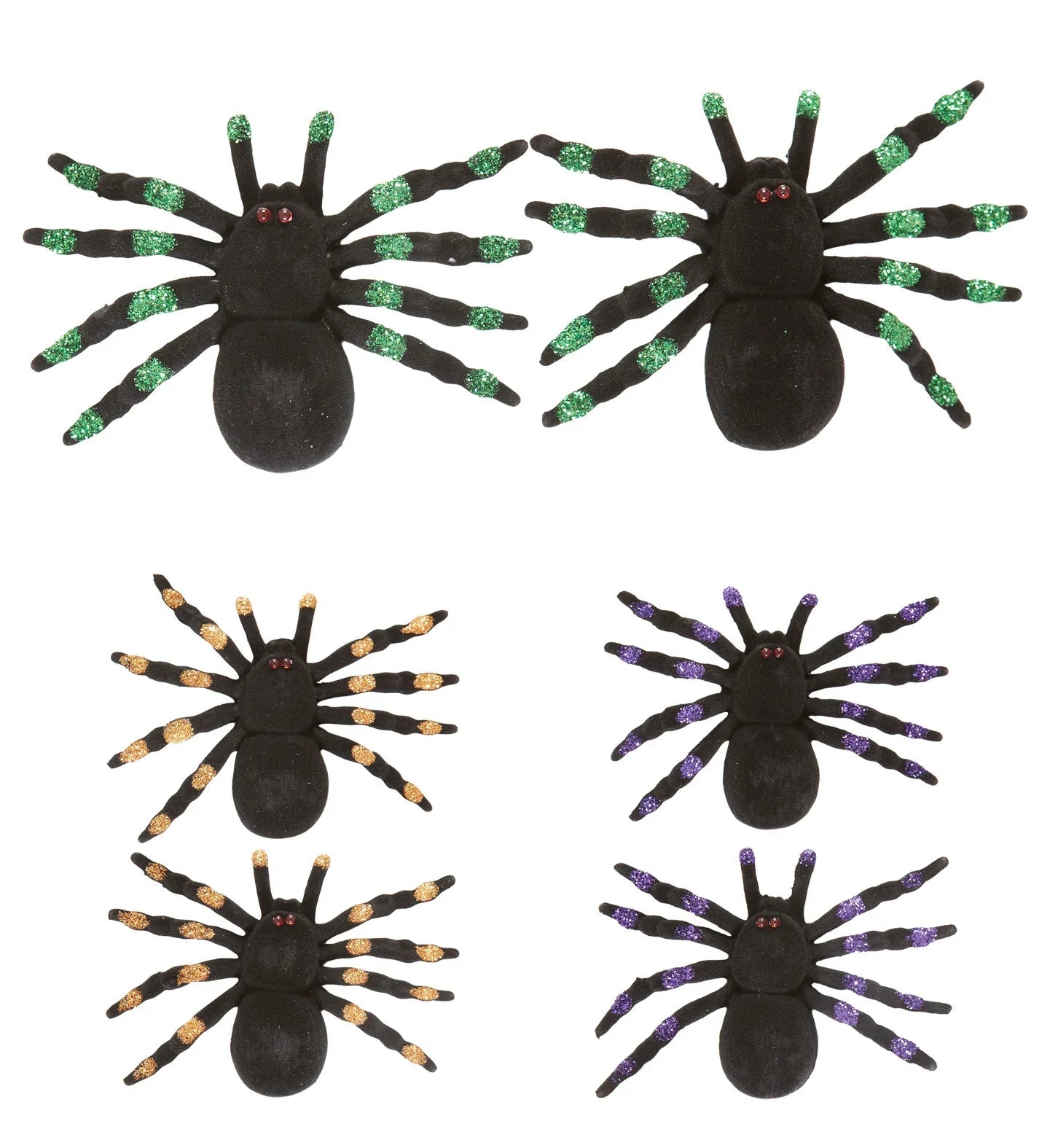 Arañas con brillos en colores Halloween Widmann