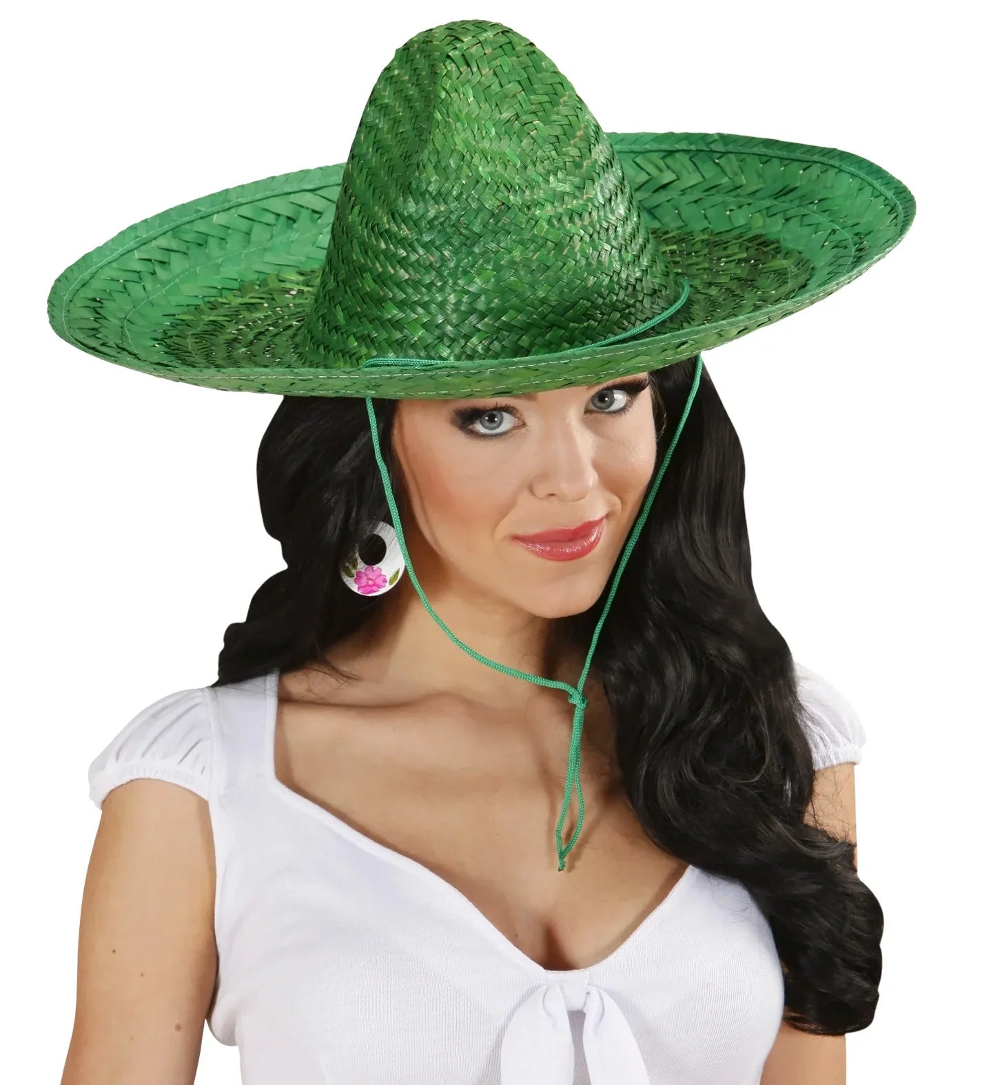 Sombrero de Paja Verde COMPLEMENTOS Widmann