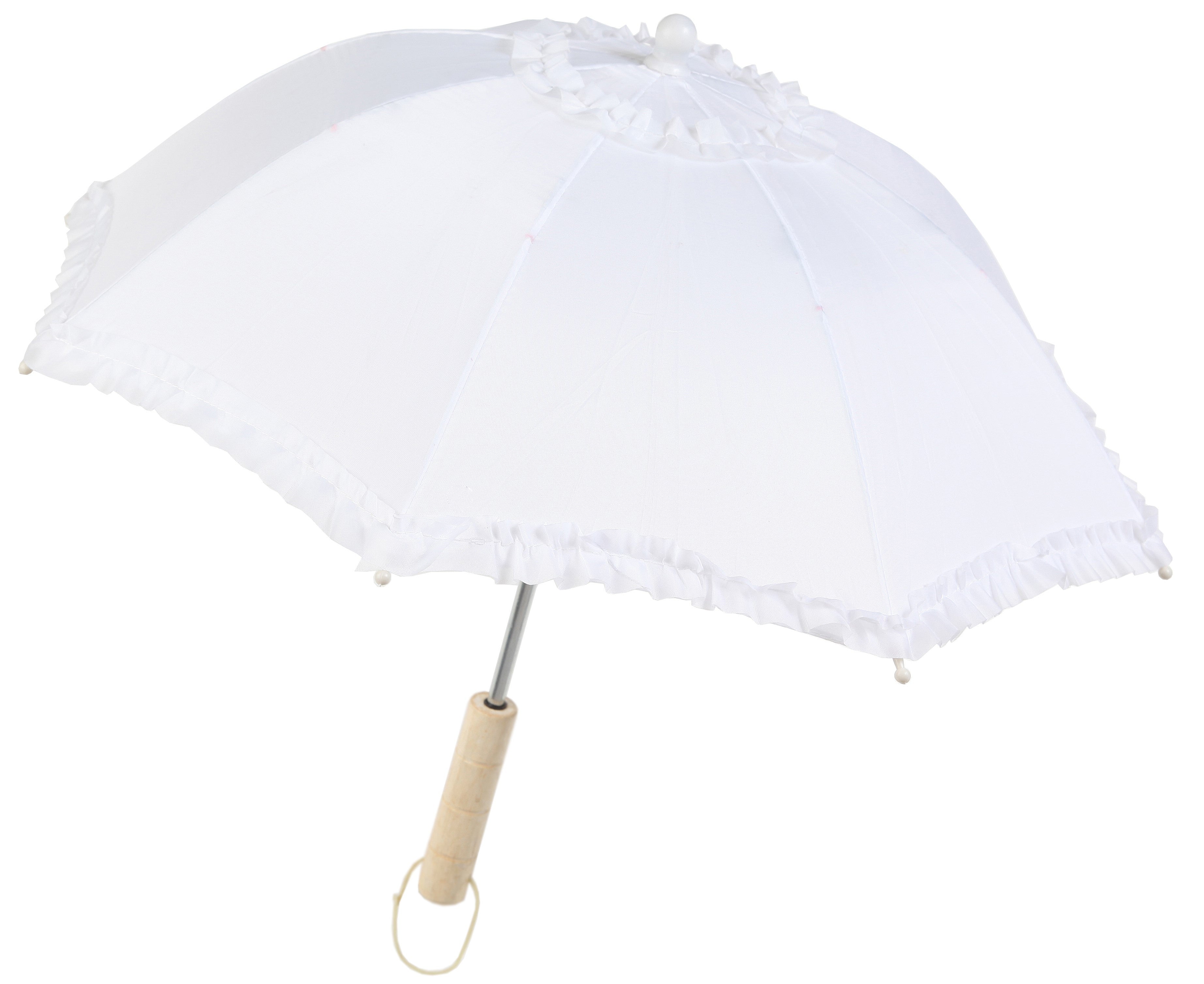 Sombrilla Blanca de Tela Sombrillas Fycar Complementos