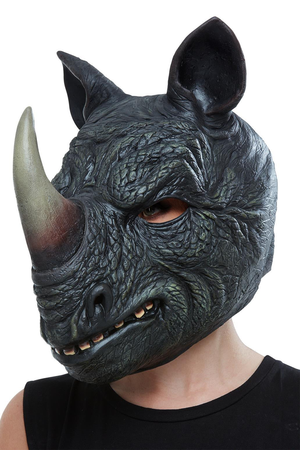 Máscara de Rinoceronte de Látex Complementos de Animales Smiffys